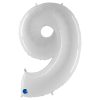 Giant Foil Number 9 Balloon - 86 cm - Matte White