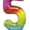 Giant Standing Foil Number 5 Balloon - 76 cm - Rainbow
