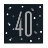 Glitz Black & Silver 40th Birthday Napkins, Pack of 16