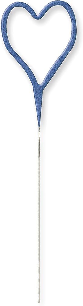 Glitz Blue Heart Shaped Sparkler Candle