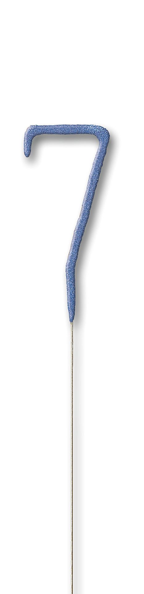 Glitz Blue Number 7 Sparkler Candle
