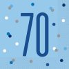 Glitz Blue & Silver 70th Birthday Napkins, Pack of 16