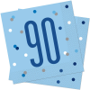 Glitz Blue & Silver 90th Birthday Napkins, Pack of 16