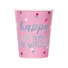 9oz Glitz Pink Birthday Paper Cups, Pack of 8