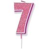 Glitz Pink Number 7 Sparkler Candle
