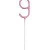 Glitz Pink Number 9 Sparkler Candle