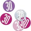 Glitz Pink & Silver 30th Birthday Confetti
