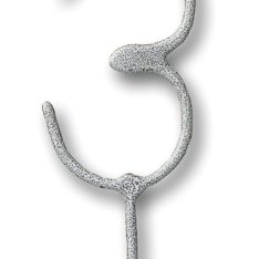 Glitz Silver Number 3 Sparkler Candle