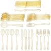 Gold Glitter Plastic Cutlery Set for 6 Guests (18 pieces)
