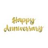 Gold Script Happy Anniversary Banner, Set of 2