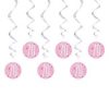Hanging Swirl Glitz Pink & Silver 70th Birthday Decorations, Pack of 6