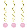 Hanging Swirl Pink Hearts Baby Shower Decorations, Pack of 3