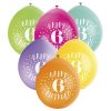 9" Latex Assorted Happy 6th Birthday Balloons, Pack of 10
