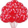 12" Latex Red Polka Dot Balloons, Pack of 6