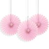 Lovely Pink Solid 6" Tissue Paper Fans, 3ct