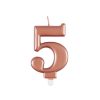 Metallic Rose Gold Number 5 Birthday Candle