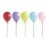 Mini Balloon Stick Cake Toppers, Assorted Pack of 5