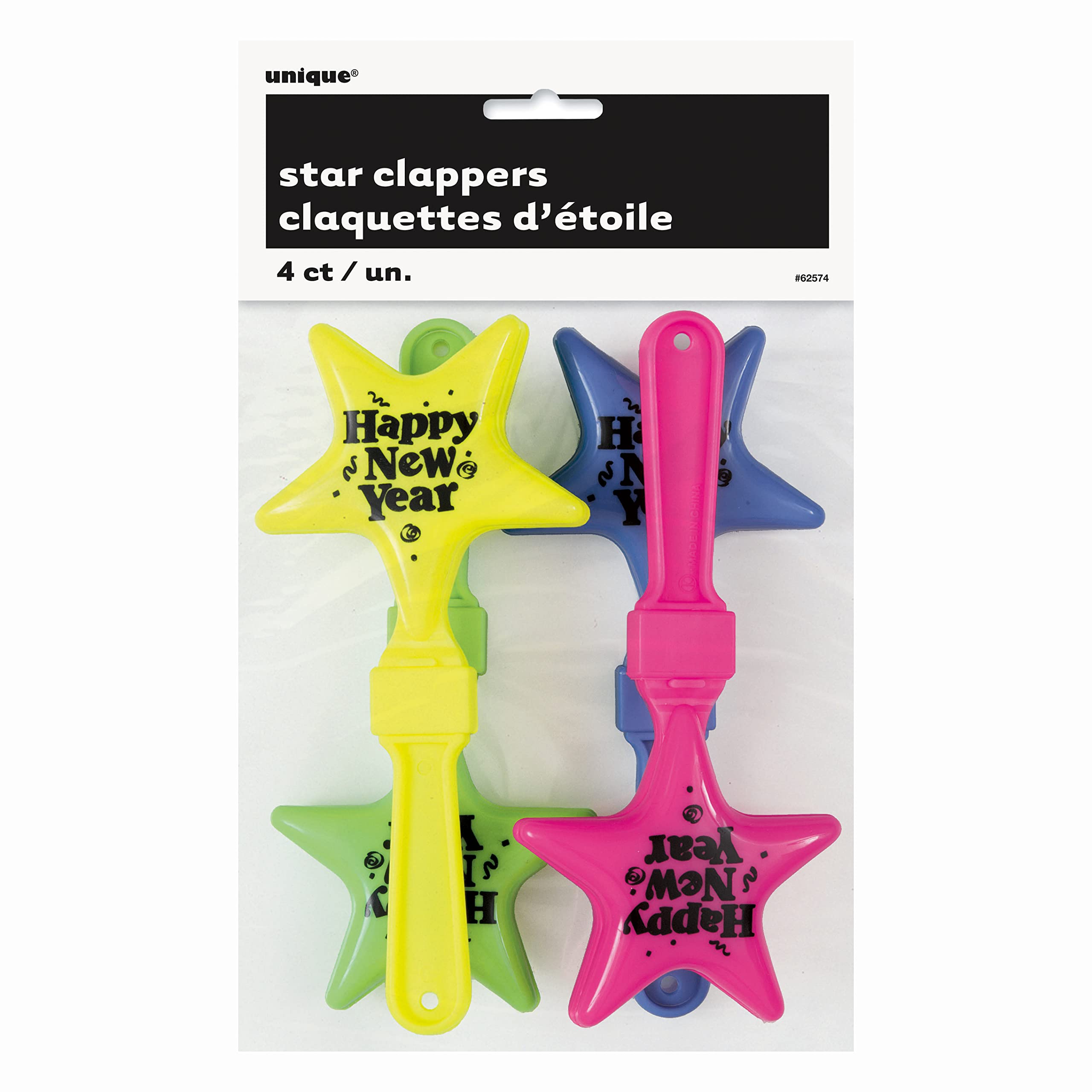 Neon New Years Eve Party Clickers, Pack of 4