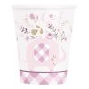 Paper Cups - 266 ml - Pink Floral Elephant Baby Shower - Pack of 8