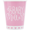 Paper Cups - 266 ml - Pink Hearts Baby Shower - Pack of 8