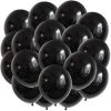 12" Pearlised Latex Black Balloons, Pack of 8