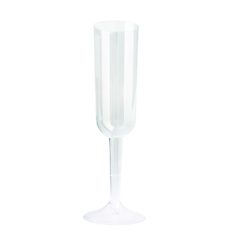 Plastic Champagne Flutes - 207 ml - Clear - Pack of 4
