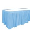 Plastic Powder Blue Table Skirt, 14ft