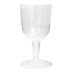 Plastic Wine Glasses - 162 ml - Clear - Pack of 8