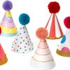 Pom Pom Mini Party Hats, Pack of 8
