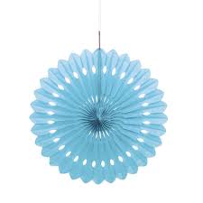 Powder Blue Solid 16″ Tissue Paper Fan