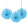 Powder Blue Solid 6" Tissue Paper Fans, 3ct