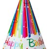 Rainbow Ribbons Birthday Party Hats, Pack of 8