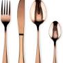 Rose Gold Plastic Cutlery Set for 6 Guests (18 Pieces)