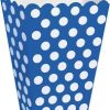 Baby Blue Polka Dot Popcorn Treat Boxes, Pack of 8