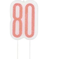 Glitz Rose Gold 80th Birthday Candle