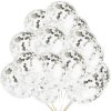12" Silver Confetti Balloons, Pack of 6