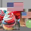 US American Flag Cupcake Toppers, Pack of 30