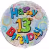 18" Foil Prism Happy 13th Birthday Balloon