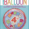 18" Foil Prism Happy 4th Birthday Balloon