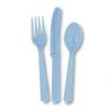 Baby Blue Plastic Cutlery Set for 6 Guests (18 Pieces)
