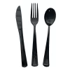 Black Plastic Cutlery Set for 6 Guests (18 Pieces)