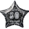 18" Foil Glitz Black & Silver 80th Birthday Balloon