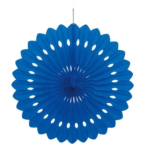 40cm Royal Blue Tissue Paper Fan Decoration
