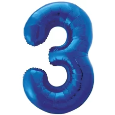 Giant Blue Foil Number 3 Balloon 86 cm / 34 inch