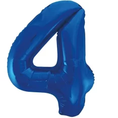 Giant Blue Foil Number 4 Balloon 86 cm / 34 inch