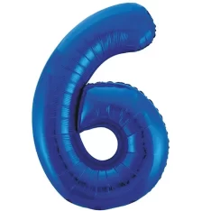 Giant Blue Foil Number 6 Balloon 86 cm / 34 inch