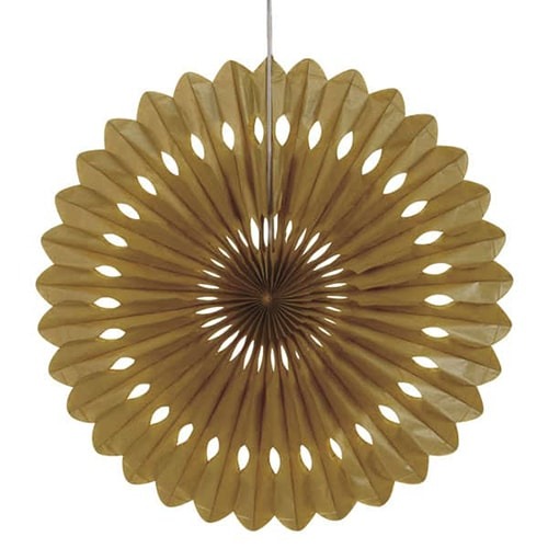 40cm Gold Tissue Paper Fan Decoration