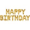 Foil Gold Happy Birthday Letter Balloon Banner Kit