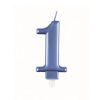 Metallic Blue Number 1 Birthday Candle