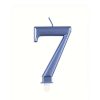 Metallic Blue Number 7 Birthday Candle